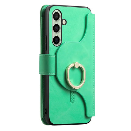 For Samsung Galaxy A05s 4G Magnetic Leather Case with Detachable RFID Blocking Zipper Wallet Cover