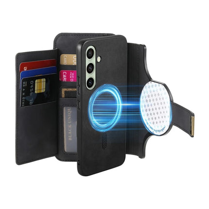 For Samsung Galaxy A05s 4G Magnetic Leather Case with Detachable RFID Blocking Zipper Wallet Cover