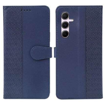 For Samsung Galaxy A36 5G / A56 5G Case Magnetic Clasp Four Leaf Clover Leather Phone Cover - Blue