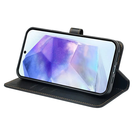 For Samsung Galaxy A06s Case Magnetic Clasp Four Leaf Clover Leather Phone Cover