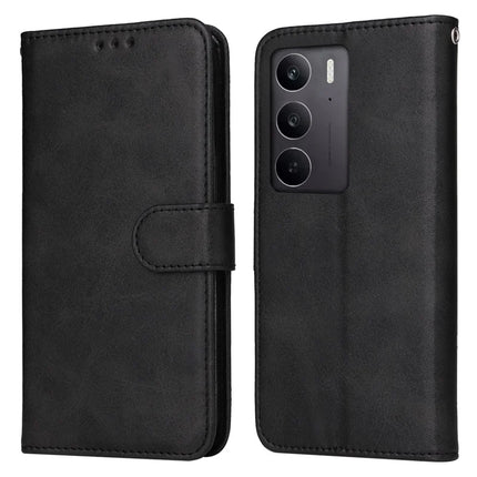 For Realme 14x 5G / C75 Case Wallet PU Leather Folio Flip Phone Cover - Black