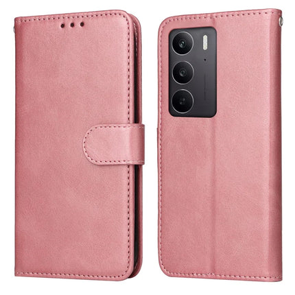 For Realme 14x 5G / C75 Case Wallet PU Leather Folio Flip Phone Cover - Pink