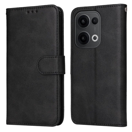 For Oppo Reno13 5G (Global) Case Wallet PU Leather Folio Flip Phone Cover - Black
