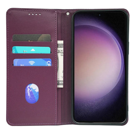 For Samsung Galaxy S23 Case Four Leaf Clover Leather Flip Phone Cover Stand Wallet