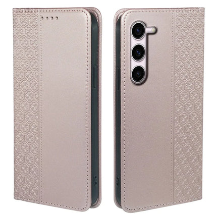 For Samsung Galaxy S23 Case Four Leaf Clover Leather Flip Phone Cover Stand Wallet - Rose Gold