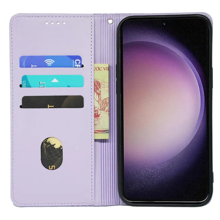 For Samsung Galaxy S23 Case Four Leaf Clover Leather Flip Phone Cover Stand Wallet
