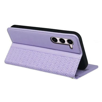 For Samsung Galaxy S23 Case Four Leaf Clover Leather Flip Phone Cover Stand Wallet