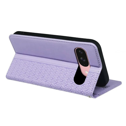 For Google Pixel 9 / Pixel 9 Pro Case Four Leaf Clover Leather Flip Phone Cover Stand Wallet