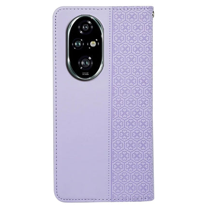 For Honor 200 5G Case Four Leaf Clover Leather Flip Phone Cover Stand Wallet