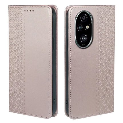 For Honor 200 5G Case Four Leaf Clover Leather Flip Phone Cover Stand Wallet - Rose Gold
