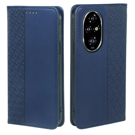 For Honor 200 Pro 5G Case Four Leaf Clover Leather Flip Phone Cover Stand Wallet - Blue