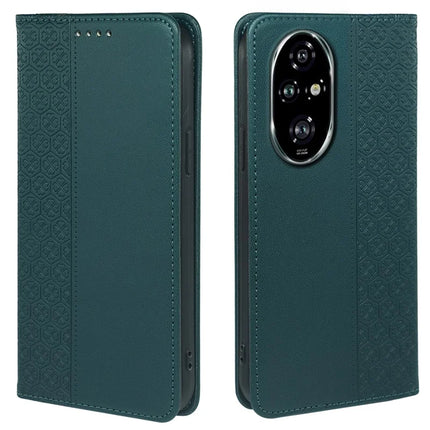 For Honor 200 Pro 5G Case Four Leaf Clover Leather Flip Phone Cover Stand Wallet - Green