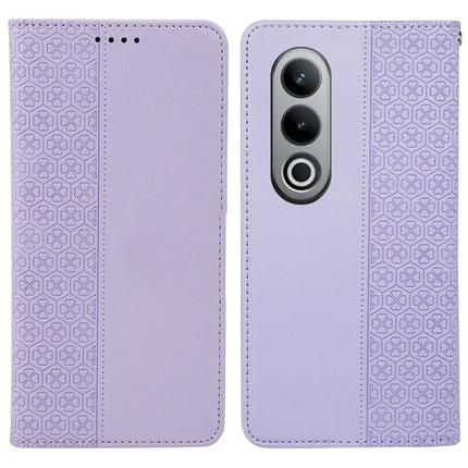 For OnePlus Nord CE4 5G Case Four Leaf Clover Leather Flip Phone Cover Stand Wallet - Light Purple