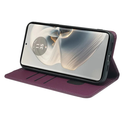 For Motorola Edge 50 Pro 5G Case Four Leaf Clover Leather Flip Phone Cover Stand Wallet