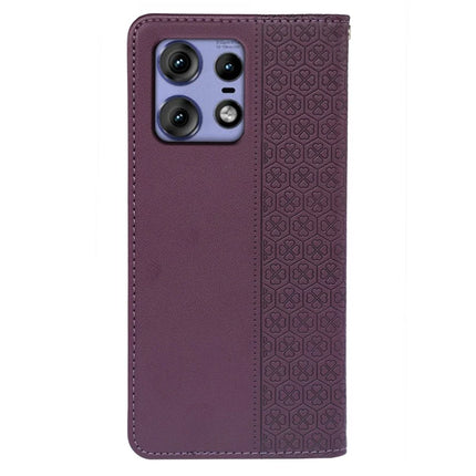 For Motorola Edge 50 Pro 5G Case Four Leaf Clover Leather Flip Phone Cover Stand Wallet