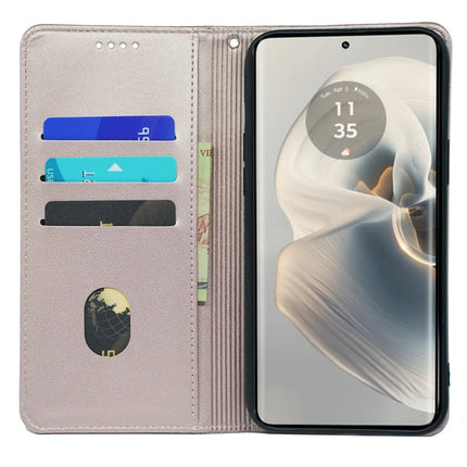 For Motorola Edge 50 Pro 5G Case Four Leaf Clover Leather Flip Phone Cover Stand Wallet
