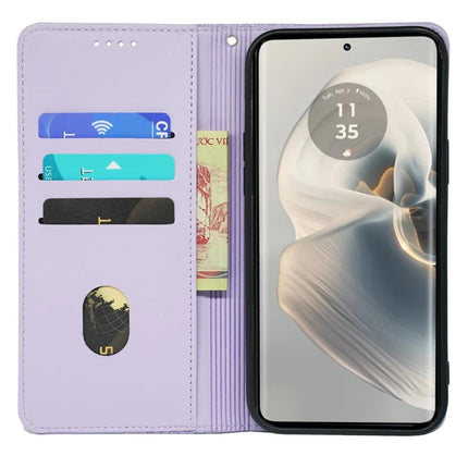 For Motorola Edge 50 Pro 5G Case Four Leaf Clover Leather Flip Phone Cover Stand Wallet