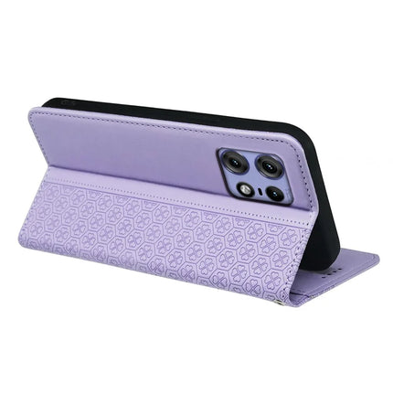 For Motorola Edge 50 Pro 5G Case Four Leaf Clover Leather Flip Phone Cover Stand Wallet