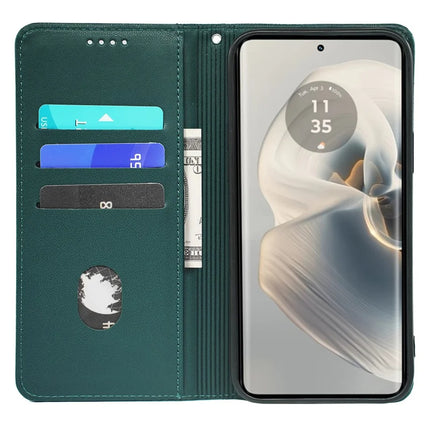 For Motorola Edge 50 Pro 5G Case Four Leaf Clover Leather Flip Phone Cover Stand Wallet