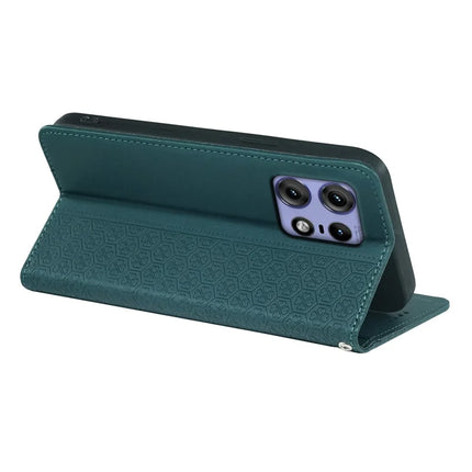For Motorola Edge 50 Pro 5G Case Four Leaf Clover Leather Flip Phone Cover Stand Wallet