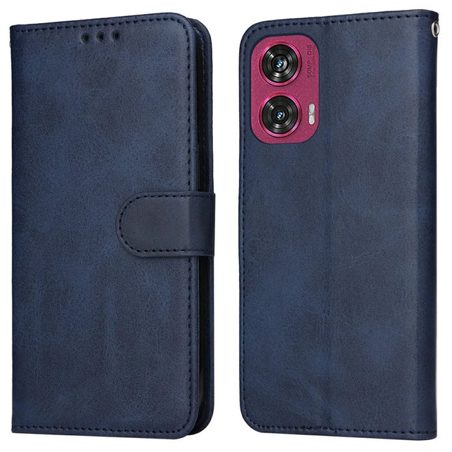 For Motorola Edge 50 Fusion 5G Case Wallet PU Leather Folio Flip Phone Cover - Blue