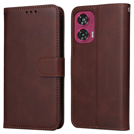 For Motorola Edge 50 Fusion 5G Case Wallet PU Leather Folio Flip Phone Cover - Brown