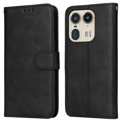 For Motorola Edge 50 Ultra 5G  /  Moto X50 Ultra 5G Case Wallet PU Leather Folio Flip Phone Cover - Black