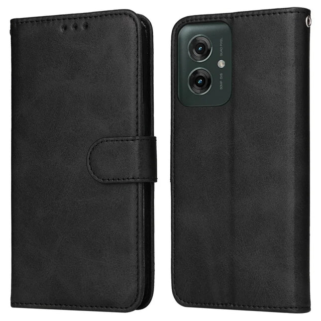 For Motorola Moto G55 5G Case Wallet PU Leather Folio Flip Phone Cover - Black
