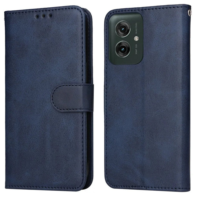 For Motorola Moto G55 5G Case Wallet PU Leather Folio Flip Phone Cover - Blue