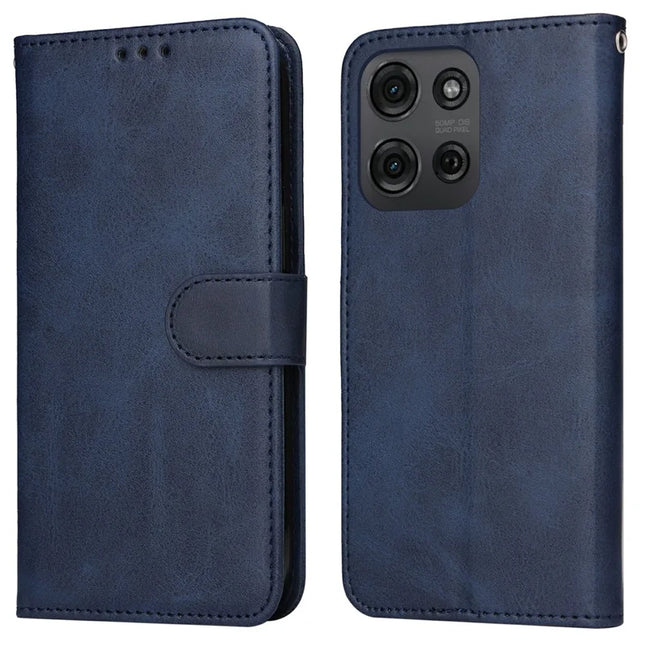 For Motorola Moto G75 5G Case Wallet PU Leather Folio Flip Phone Cover - Blue