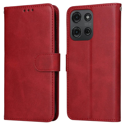 For Motorola Moto G75 5G Case Wallet PU Leather Folio Flip Phone Cover - Red