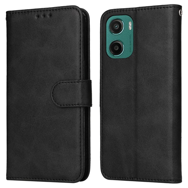 For Motorola Moto G05 4G  /  E15 4G Case Wallet PU Leather Folio Flip Phone Cover - Black