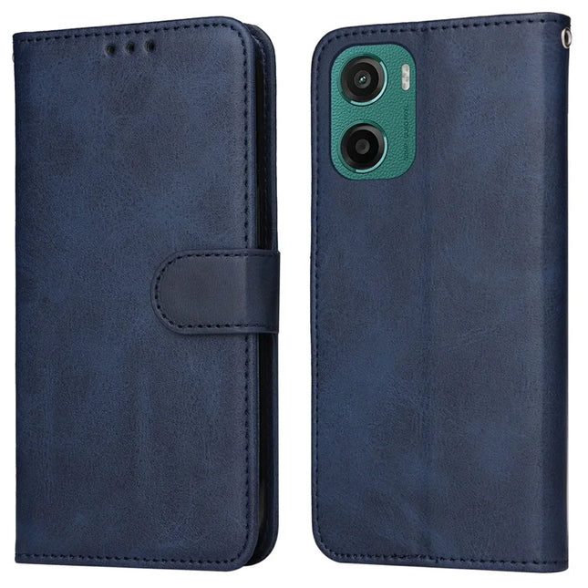 For Motorola Moto G05 4G  /  E15 4G Case Wallet PU Leather Folio Flip Phone Cover - Blue
