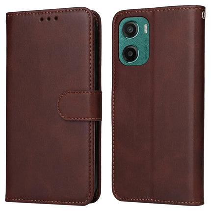 For Motorola Moto G05 4G  /  E15 4G Case Wallet PU Leather Folio Flip Phone Cover - Brown