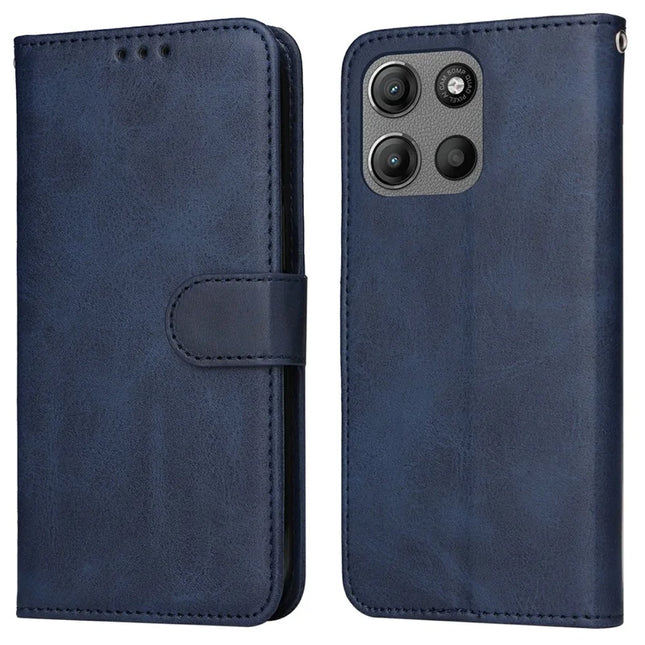 For Motorola Moto G15 4G  /  G15 Power 4G Case Wallet PU Leather Folio Flip Phone Cover - Blue