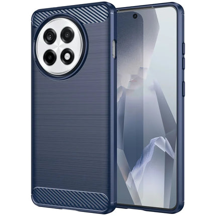 Phone Case for OnePlus 13R 5G / Ace 5 5G / Ace 5 Pro 5G Protective Cover Carbon Fiber Texture Brushed - Blue