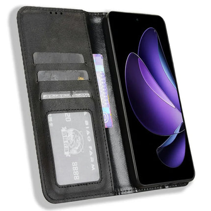 For Oppo Reno13 F 5G  /  Reno13 F 4G Leather Case Wallet Stand Retro Texture Phone Cover