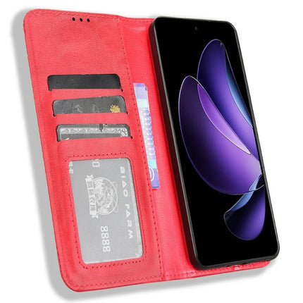 For Oppo Reno13 F 5G  /  Reno13 F 4G Leather Case Wallet Stand Retro Texture Phone Cover
