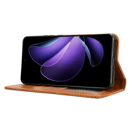 For Oppo Reno13 F 5G  /  Reno13 F 4G Leather Case Wallet Stand Retro Texture Phone Cover