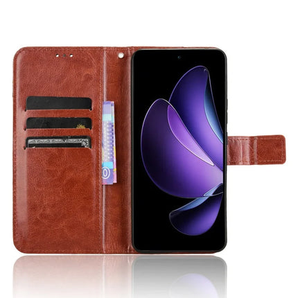 For Oppo Reno13 F 5G  /  Reno13 F 4G Case Crazy Horse Texture PU Leather Phone Wallet Cover