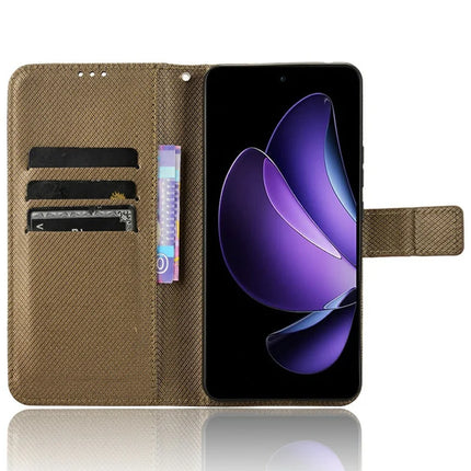 For Oppo Reno13 F 5G  /  Reno13 F 4G Case PU Leather Diamond Texture Wallet Phone Cover