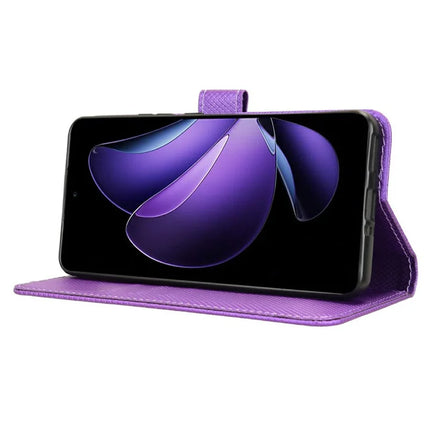 For Oppo Reno13 F 5G  /  Reno13 F 4G Case PU Leather Diamond Texture Wallet Phone Cover