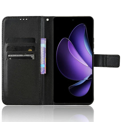 For Oppo Reno13 F 5G  /  Reno13 F 4G Case PU Leather Diamond Texture Wallet Phone Cover