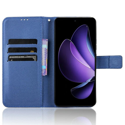 For Oppo Reno13 F 5G  /  Reno13 F 4G Case PU Leather Diamond Texture Wallet Phone Cover