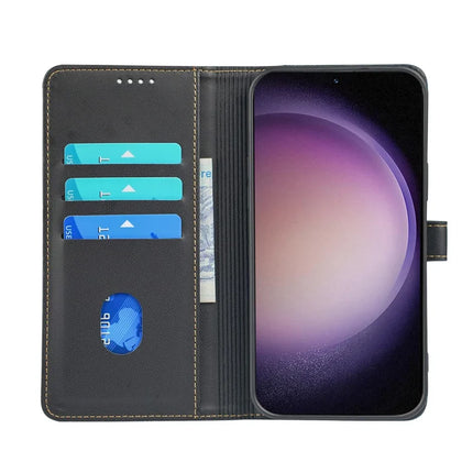 For Samsung Galaxy S23 Case Magnetic Clasp Four Leaf Clover Leather Phone Cover