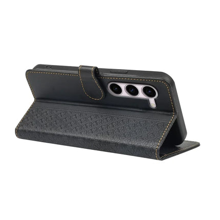 For Samsung Galaxy S23 Case Magnetic Clasp Four Leaf Clover Leather Phone Cover