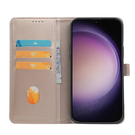 For Samsung Galaxy S23 Case Magnetic Clasp Four Leaf Clover Leather Phone Cover