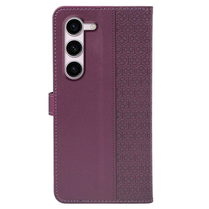 For Samsung Galaxy S23 Case Magnetic Clasp Four Leaf Clover Leather Phone Cover