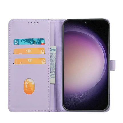 For Samsung Galaxy S23 Case Magnetic Clasp Four Leaf Clover Leather Phone Cover