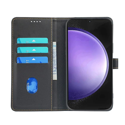 For Samsung Galaxy S23 FE Case Magnetic Clasp Four Leaf Clover Leather Phone Cover
